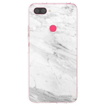 Picasee silikonowe przeźroczyste etui na Xiaomi Mi 8 Lite - White marble