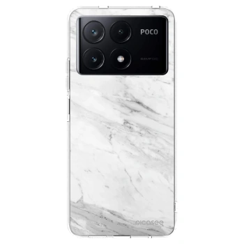 Picasee silikonowe przeźroczyste etui na Xiaomi Poco X6 Pro - White marble