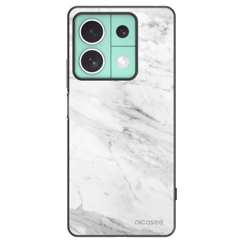 Picasee silikonowe czarne etui na Xiaomi Redmi Note 13 5G - White marble