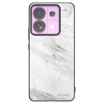 Picasee silikonowe czarne etui na Xiaomi Redmi Note 13 Pro 5G - White marble