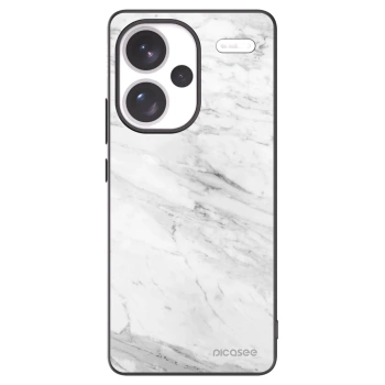 Picasee silikonowe czarne etui na Xiaomi Redmi Note 13 Pro+ 5G - White marble