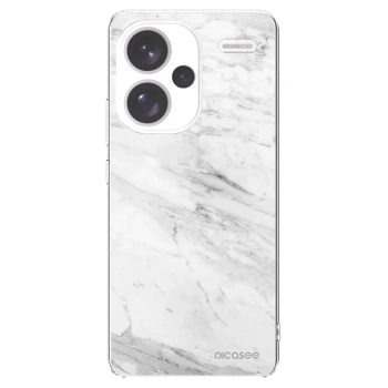Picasee silikonowe przeźroczyste etui na Xiaomi Redmi Note 13 Pro+ 5G - White marble