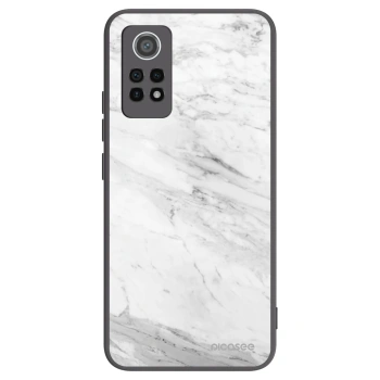 Picasee silikonowe czarne etui na Xiaomi Redmi Note 12 Pro 4G - White marble