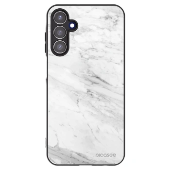 Picasee silikonowe czarne etui na Samsung Galaxy A15 A156B 5G - White marble