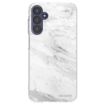 Picasee silikonowe przeźroczyste etui na Samsung Galaxy A15 A155F 4G - White marble
