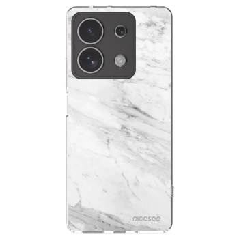 Picasee silikonowe przeźroczyste etui na Xiaomi Redmi Note 13 4G - White marble