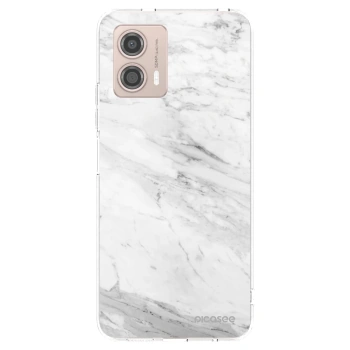 Picasee silikonowe przeźroczyste etui na Motorola Moto G53 5G - White marble