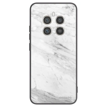Picasee silikonowe czarne etui na Realme 12 Pro 5G - White marble
