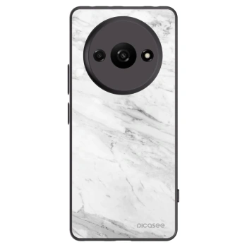 Picasee silikonowe czarne etui na Xiaomi Redmi A3 - White marble