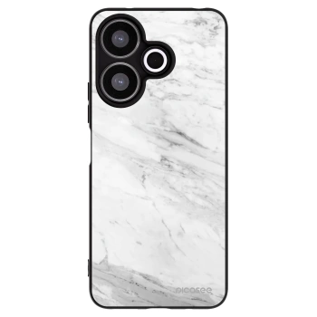 Picasee silikonowe czarne etui na Xiaomi Redmi 13 4G - White marble