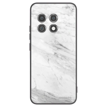 Picasee silikonowe czarne etui na OnePlus 11 5G - White marble