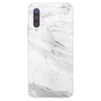 Picasee silikonowe przeźroczyste etui na Xiaomi Mi 9 - White marble