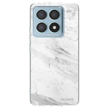 Picasee silikonowe przeźroczyste etui na Xiaomi 14T Pro - White marble