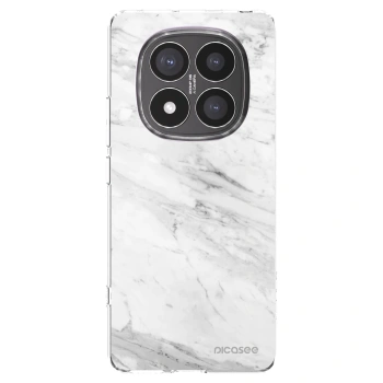 Picasee silikonowe przeźroczyste etui na Xiaomi Redmi Note 14 Pro+ 5G - White marble