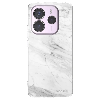 Picasee silikonowe przeźroczyste etui na Xiaomi Redmi Note 14 5G - White marble