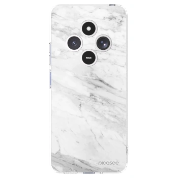 Picasee silikonowe przeźroczyste etui na Xiaomi Redmi 14C - White marble