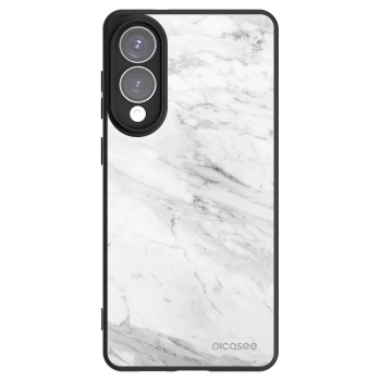 Picasee silikonowe czarne etui na Samsung Galaxy S25 Edge 5G - White marble