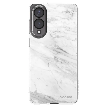 Picasee silikonowe przeźroczyste etui na Samsung Galaxy S25 Edge 5G - White marble