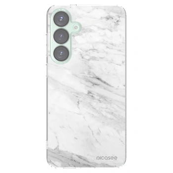 Picasee silikonowe przeźroczyste etui na Samsung Galaxy S25+ 5G - White marble