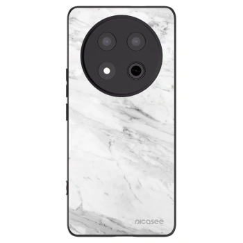 Picasee silikonowe czarne etui na Honor Magic7 Lite 5G - White marble