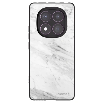 Picasee silikonowe czarne etui na Xiaomi Redmi Note 14 Pro 4G - White marble