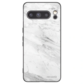 Picasee silikonowe czarne etui na Google Pixel 8 Pro - White marble