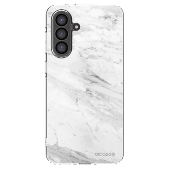 Picasee silikonowe przeźroczyste etui na Samsung Galaxy A36 5G - White marble