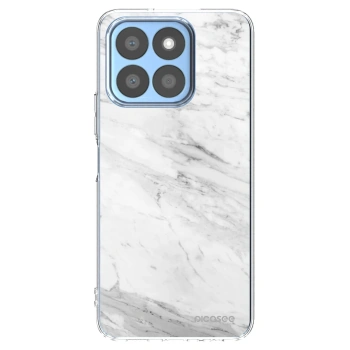 Picasee silikonowe przeźroczyste etui na Honor X8c - White marble