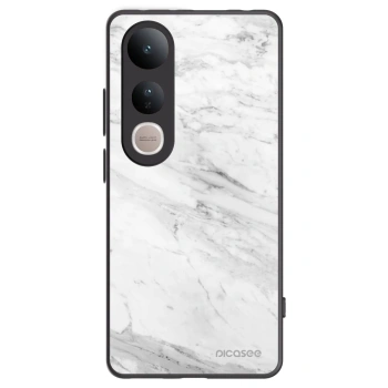 Picasee silikonowe czarne etui na Vivo V50 Lite 5G - White marble