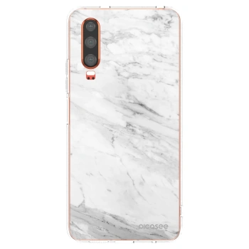 Picasee silikonowe przeźroczyste etui na Huawei P30 - White marble