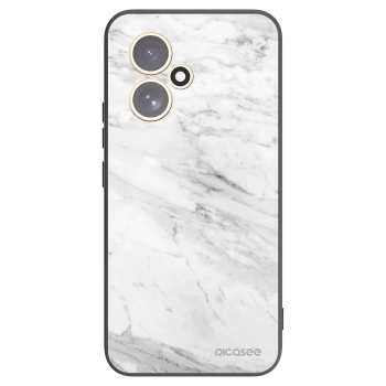 Picasee silikonowe czarne etui na Honor 400 5G - White marble