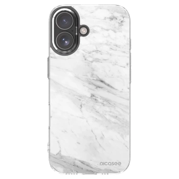 Picasee silikonowe przeźroczyste etui na Apple iPhone 17 - White marble