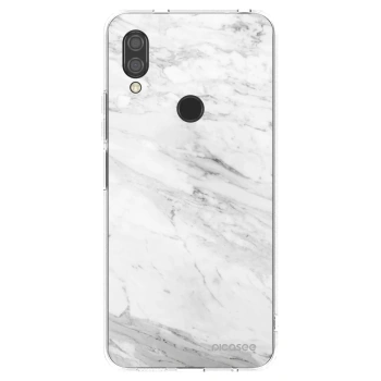 Picasee silikonowe przeźroczyste etui na Xiaomi Redmi 7 - White marble
