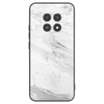 Picasee silikonowe czarne etui na Realme 12X - White marble