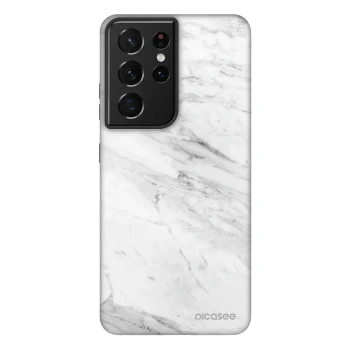 Picasee Fashion Case na Samsung Galaxy S21 Ultra 5G G998B - White marble