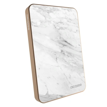 Powerbank z MagSafe 5 000 mAh Złoty - White marble