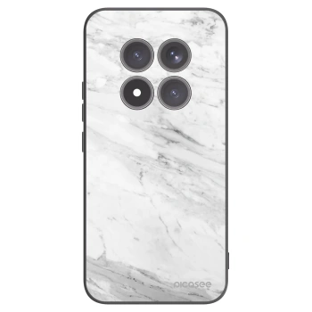 Picasee silikonowe czarne etui na Xiaomi Redmi Note 15 Pro+ - White marble