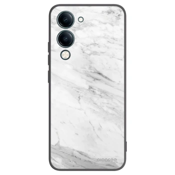 Picasee silikonowe czarne etui na Vivo Y29s 5G - White marble