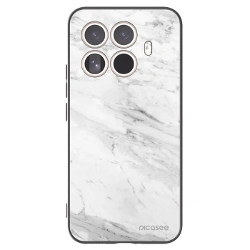 Picasee silikonowe czarne etui na Xiaomi 15T Pro - White marble