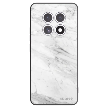 Picasee silikonowe czarne etui na Xiaomi Redmi Note 15 4G - White marble