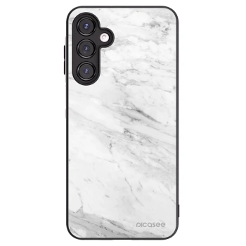 Picasee silikonowe czarne etui na Samsung Galaxy A16 4G - White marble
