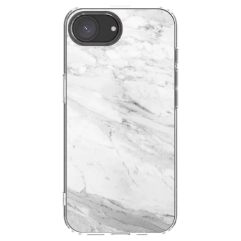 Picasee silikonowe przeźroczyste etui na Apple iPhone 17e - White marble