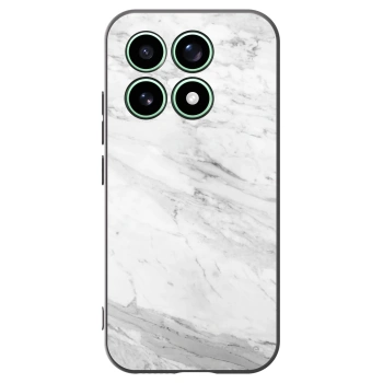 Picasee silikonowe czarne etui na Xiaomi 17 - White marble