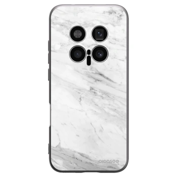 Picasee silikonowe czarne etui na Honor Magic8 Pro 5G - White marble