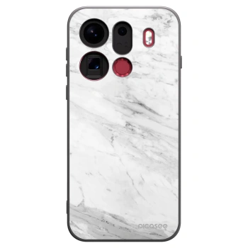 Picasee silikonowe czarne etui na OPPO Find X9 Pro - White marble