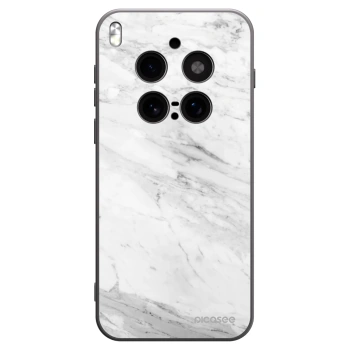 Picasee silikonowe czarne etui na Vivo X300 Pro - White marble