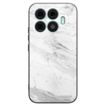Picasee silikonowe czarne etui na Xiaomi 17T - White marble