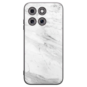 Picasee silikonowe czarne etui na Motorola Moto G77 - White marble