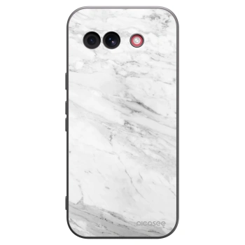 Picasee silikonowe czarne etui na Google Pixel 10a - White marble