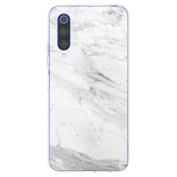 Picasee silikonowe przeźroczyste etui na Xiaomi Mi 9 SE - White marble